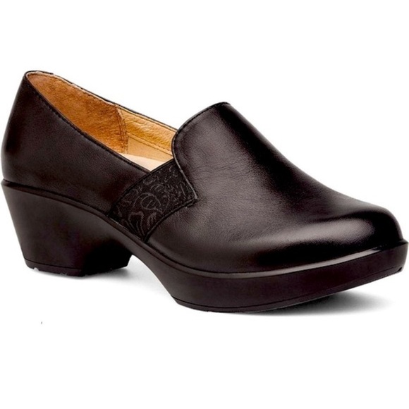 Dansko Jessica Black Nappa Leather Slip On Clogs Women's size 40/9.5-10 - Picture 1 of 7